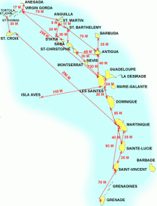 Les Antilles Carte-antilles-distances